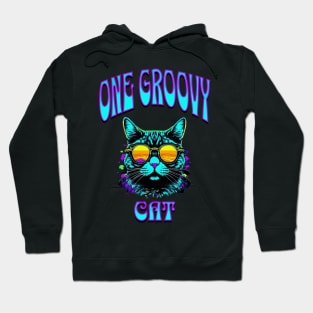 One Groovy Cat - Retro 70s Kitty Hoodie